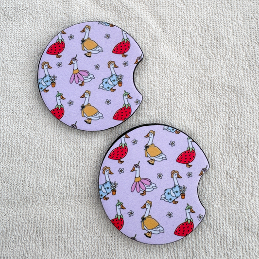 Flower Goose Car Coasters