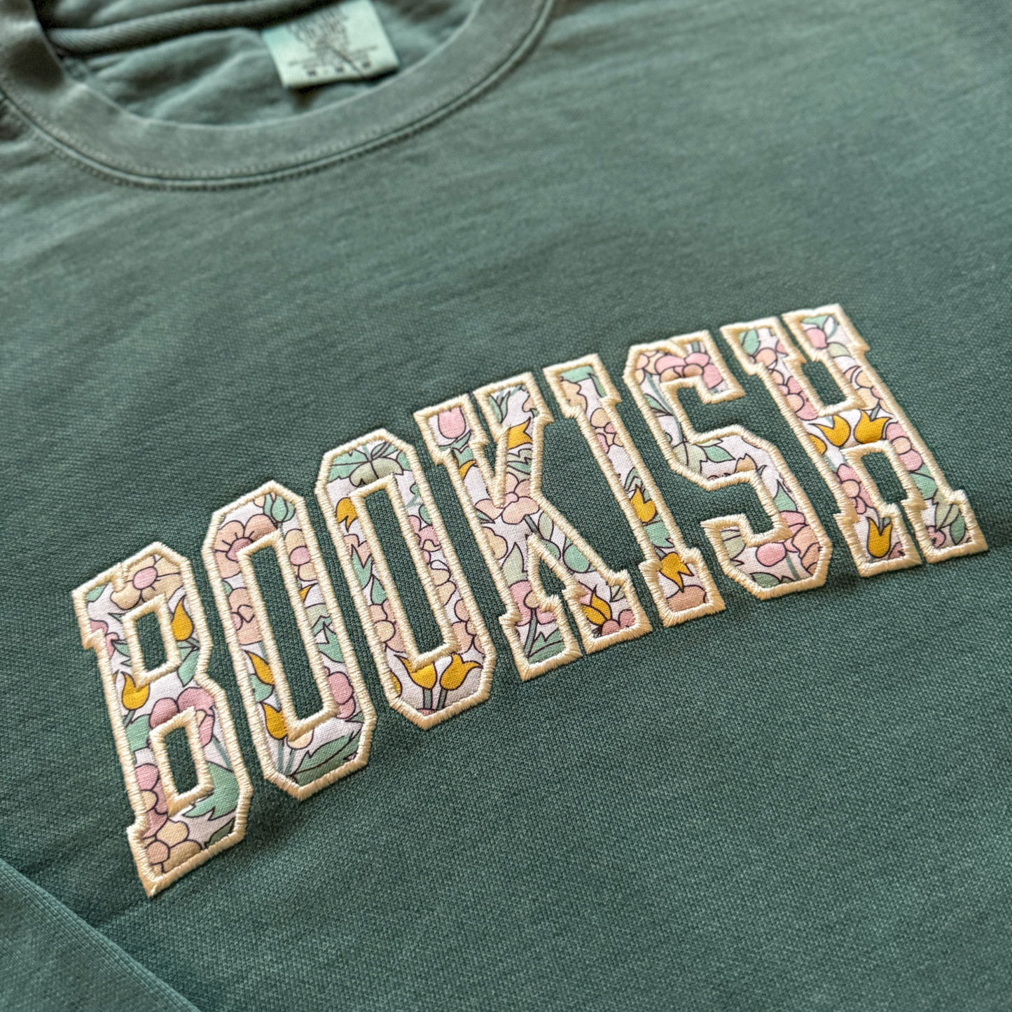Bookish Applique Embroidered Crewneck