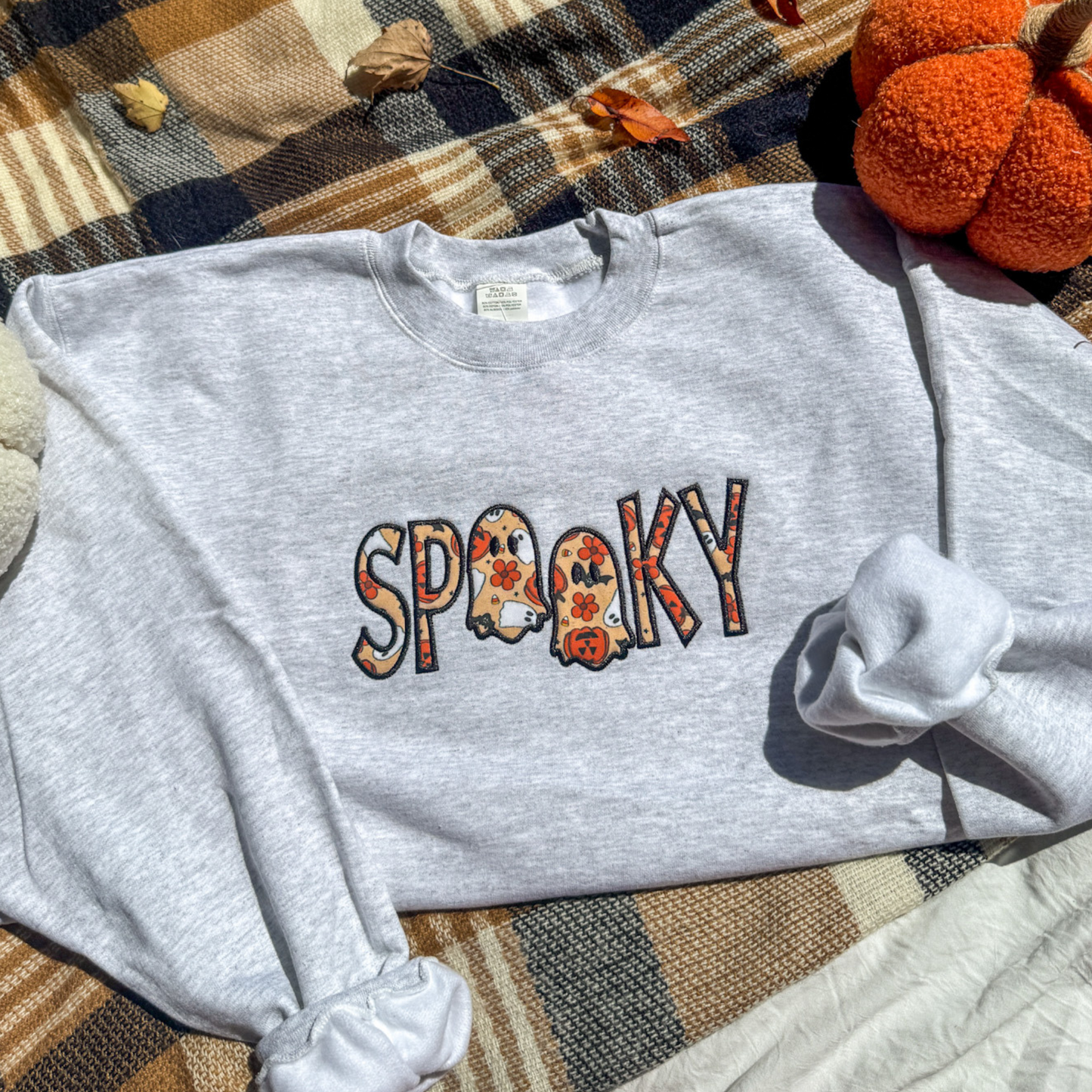 Spooky Applique Embroidered Crewneck