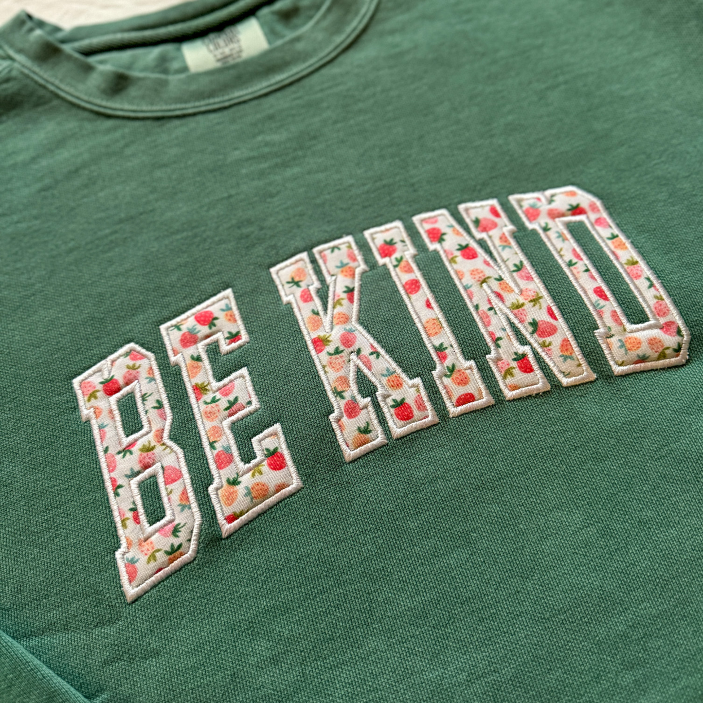 Be Kind Applique Embroidered Crewneck