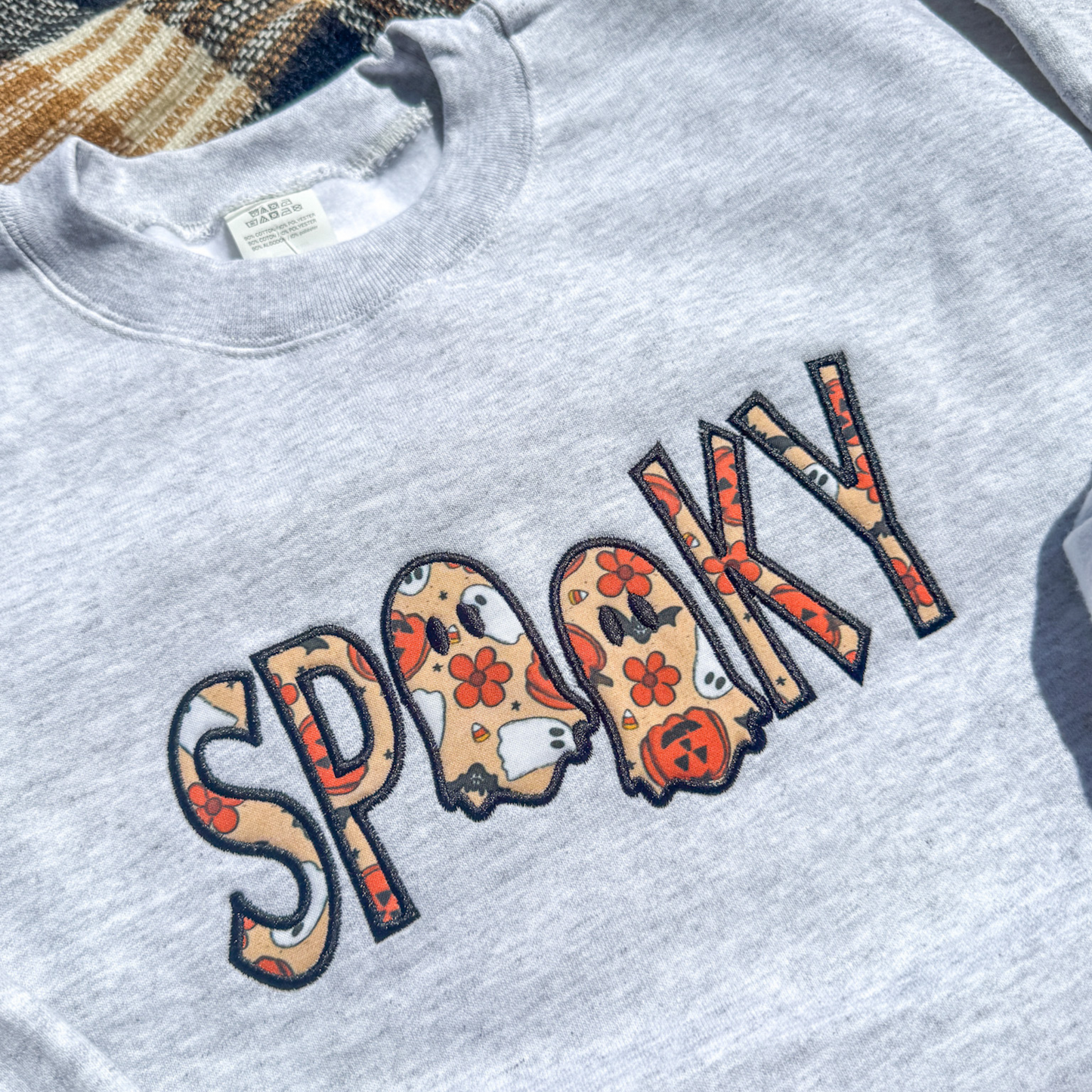 Spooky Applique Embroidered Crewneck