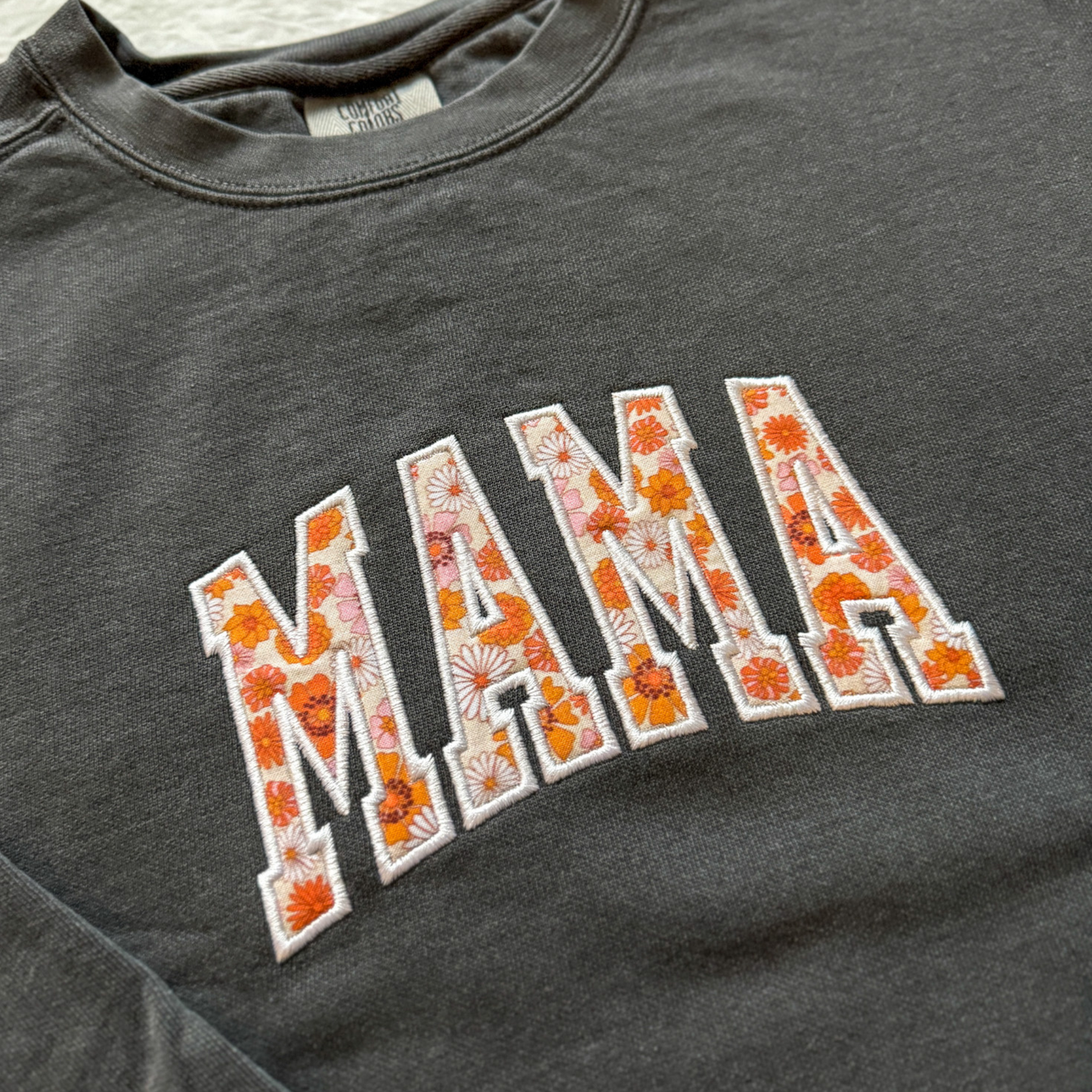 Mama Applique Embroidered Crewneck