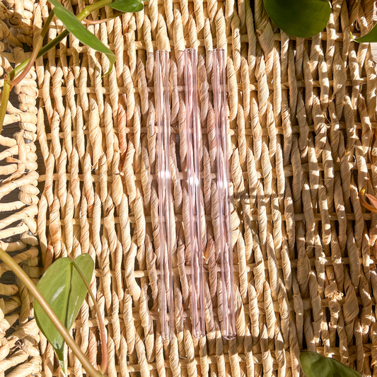Lavender Straight Reusable Glass Drinking Straw